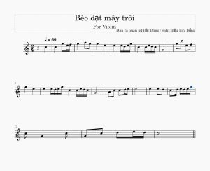 Bèo dạt mây trôi violin sheet music